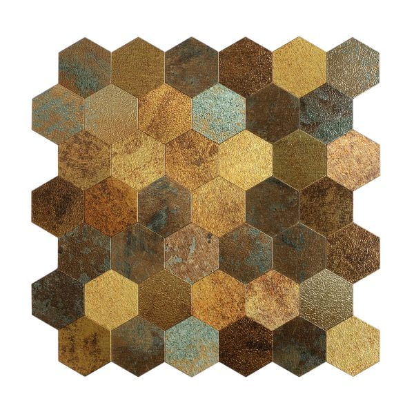 Hexagon-Goud-Geplaat