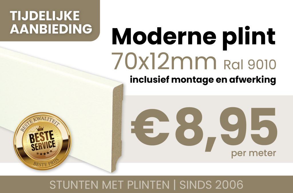 Aanbieding plinten 70x12 Stuntenmetplinten.nl