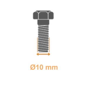 Poten met schroefdraad 10mm