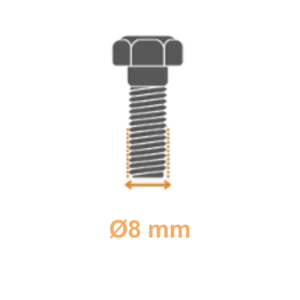 Poten met schroefdraad 8mm