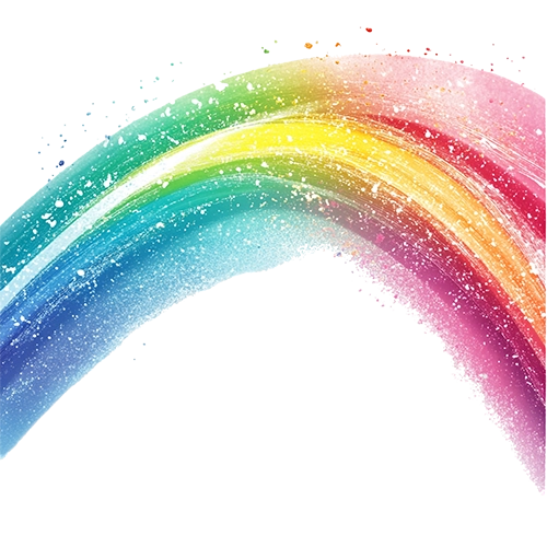 plinten in alle kleuren van de regenboog